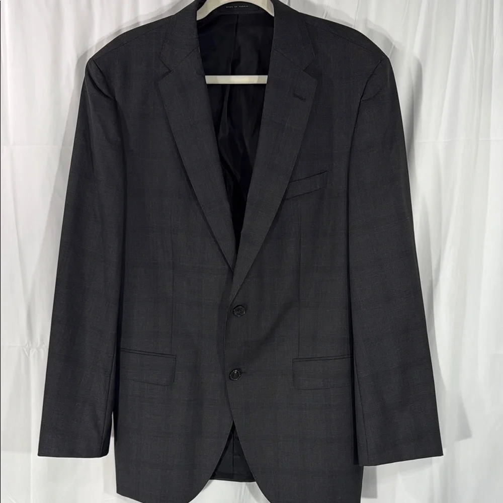 Hugo Boss Gray Wool Sport Coat Blazer Jacket 42L Notch Lapel